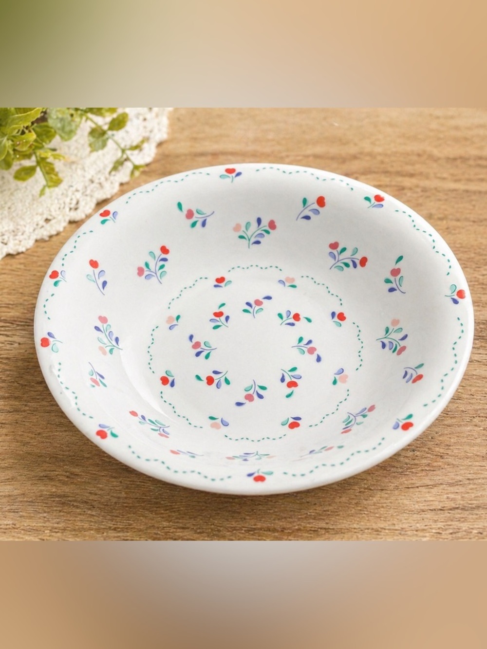 Vintage Floral Bowl Germaine Monteil Japan Cottagecore Farmhouse Dish 8”